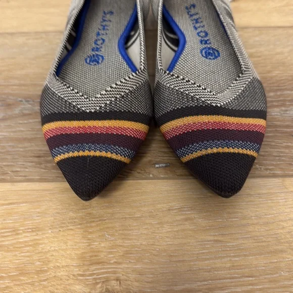 Rothy's Multi Striped Textile The Point Ballet Flats Comfort Women’s US 8.5 - Picture 6 of 11
